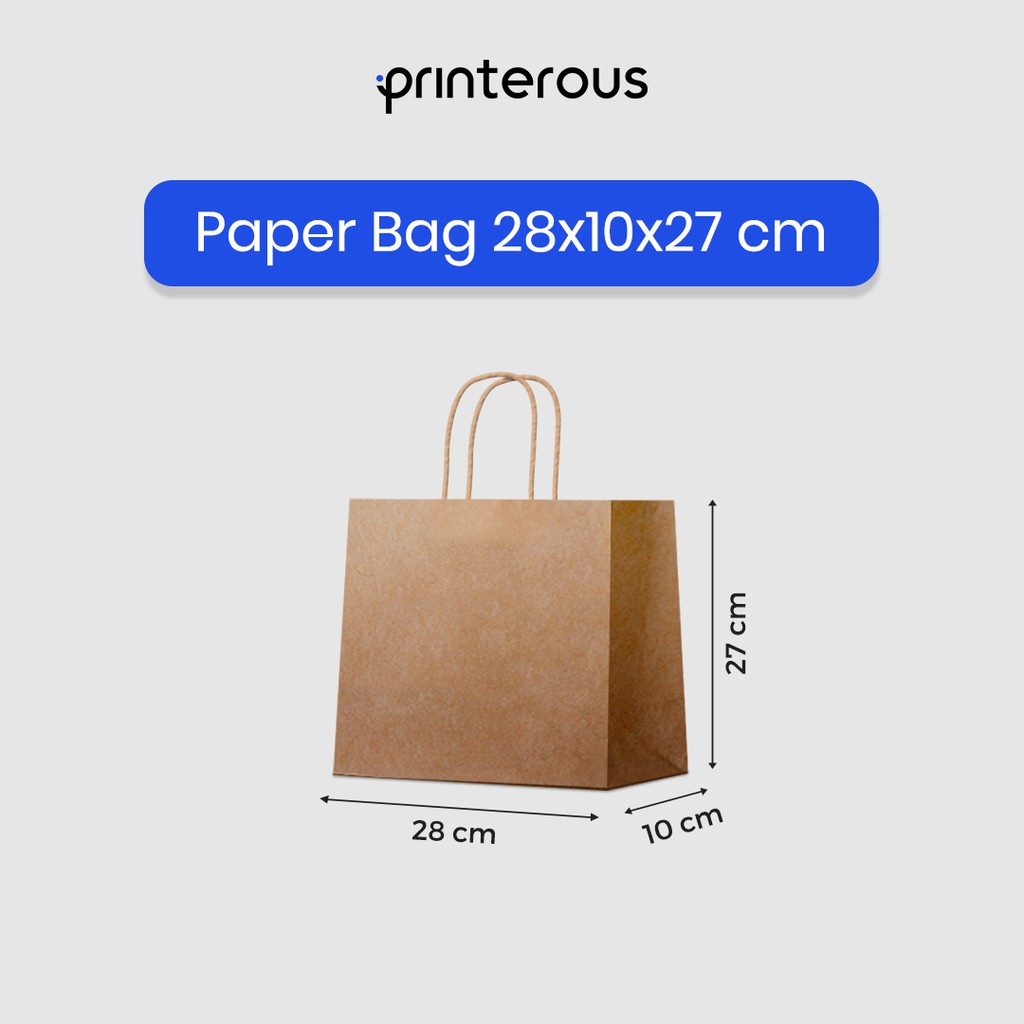 Jual Paperbag Coklat Polos / Kantong Kertas Coklat Polos - 28 X 10 X 27 ...