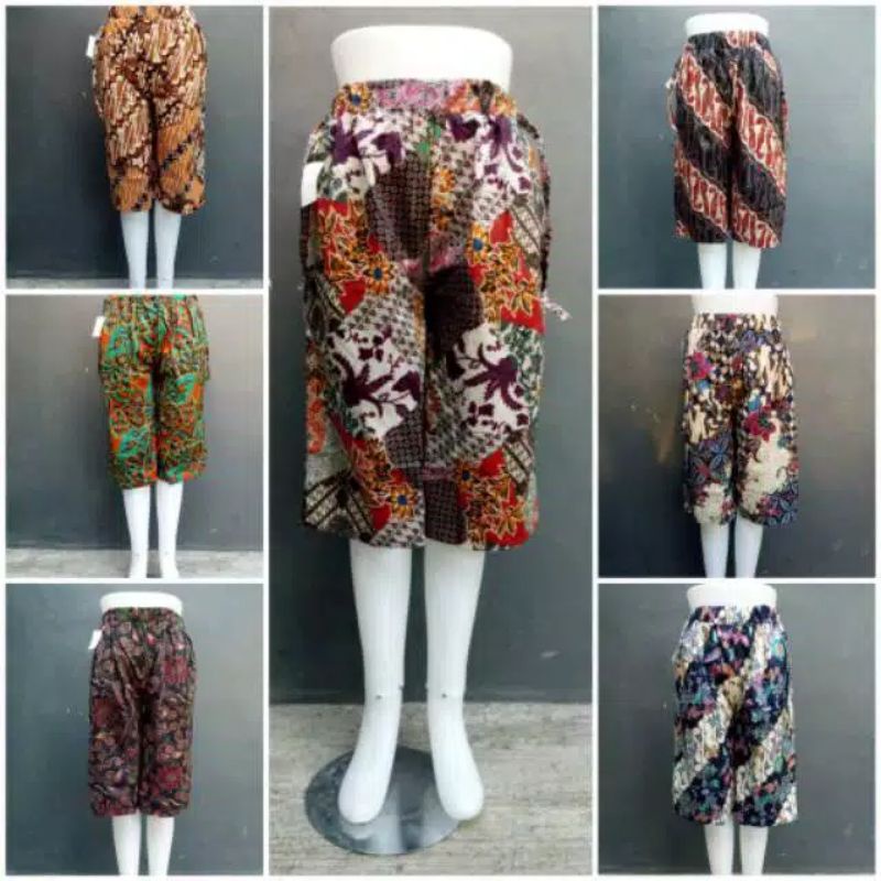KULOT PENDEK BATIK BAHAN KATUN STREACH / KULOT PENDEK MOTIF BATIK DAN BUNGA