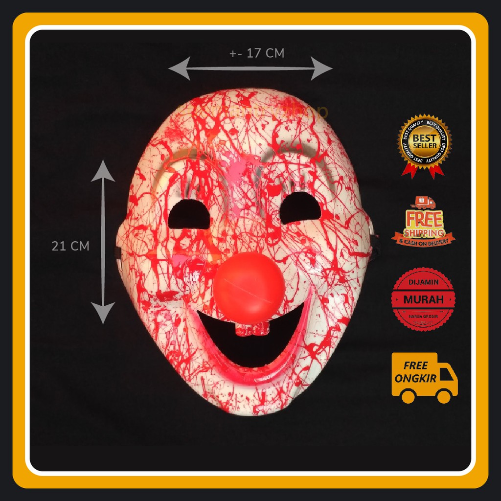 Topeng Badut Bloods seram lucu termurah murah anak anak hidung merah original joker anonymous bujang