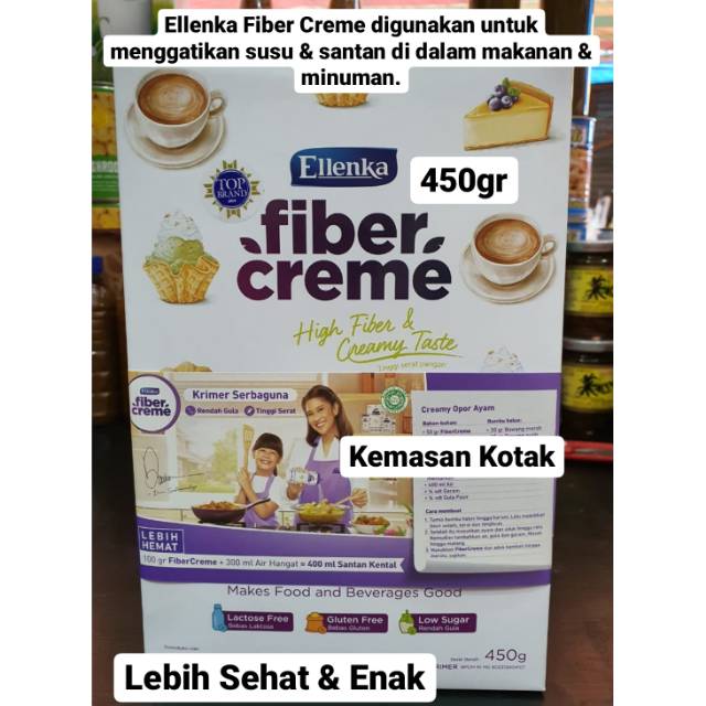 

450G ELLENKA FIBER CREME FIBERCREME KOTAK HIGH FIBER & CREAMY PENGGANTI SANTAN DAN SUSU 450GR