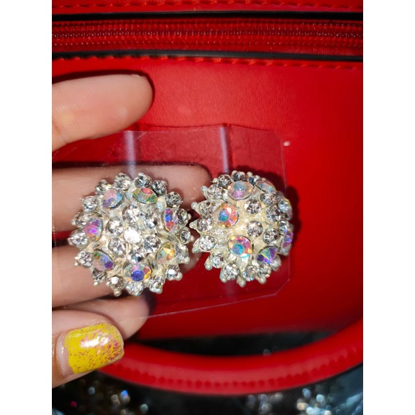 ANTING BUNGA TANJUNG SILVER GIWANG PENGANTIN WANITA PERAK TINDIK JEPIT FASHION TELINGA MANTEN CEWEK 