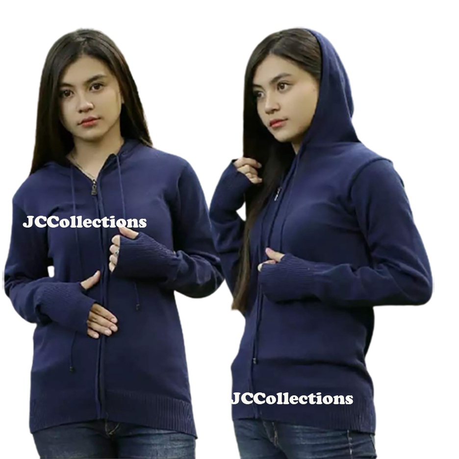 Jaket Hoodie Rajut Roundhand Aurell Ariiel Sweater Jempol polos- JCCollections