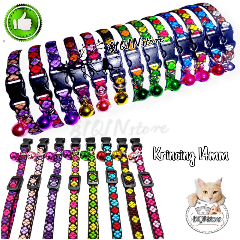 kalung kucing motif Krincing 14mm