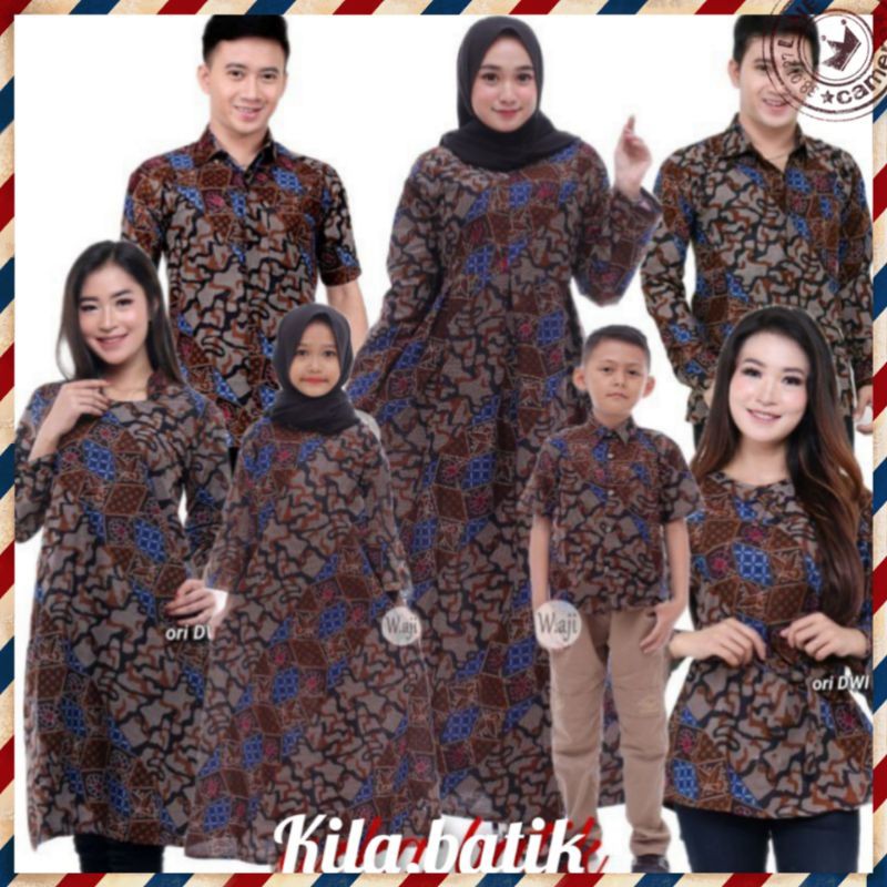 Batik Couple keluarga sania ruffle ori ndoro jowi dnt motif ABRI.S.M.L.XL.XXLXL