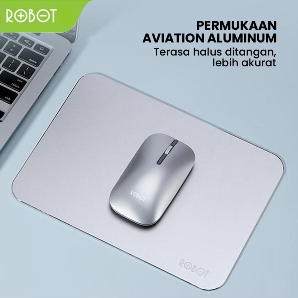 MOUSEPAD ROBOT RP03 GAMING POLOS SILVER ALUMUNIUM