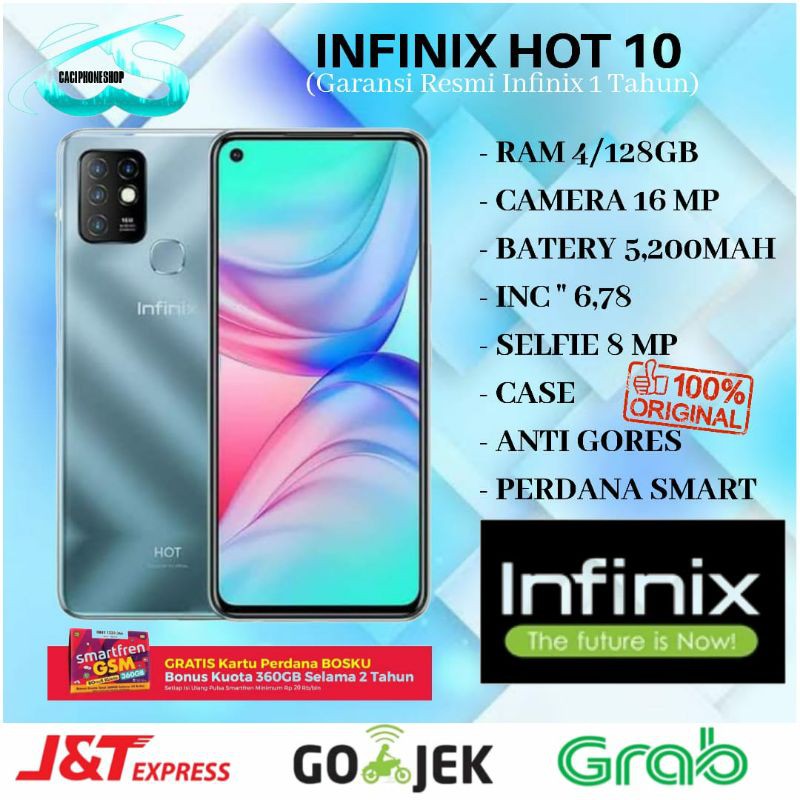 Infinix Hot 10 Ram 4GB Rom 128GB 4/64 & 4/128 Garansi Resmi 1 Tahun