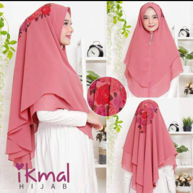 Hijab bergo cerutty printing/hijab syar'i/hijab murah