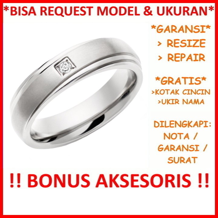 Gratis Tulis Ukir Nama Bisa Pesan Model Garansi Silver Asli Cincin Kawin Perak Nikah Tunangan Id435