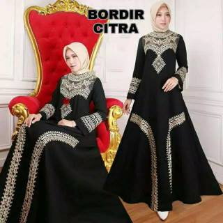  BAJU  MUSLIM ABAYA  BORDIR  CITRA DAN ABAYA  BORDIR  PADI 