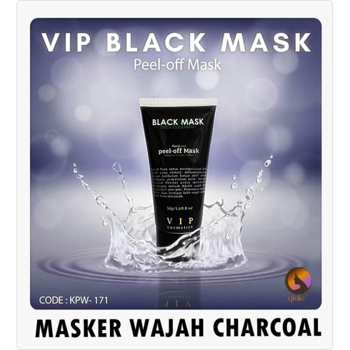 [COD] VIP Cosmetics Black Mask Deep Cleansing dengan Charcoal Powder Membantu Mencerahkan Wajah Kusam - BPOM 50 Gram