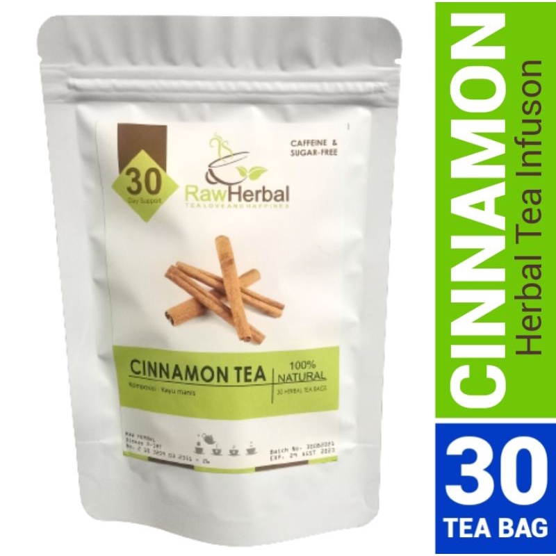 RAW TISANE Cinnamon Tea : Teh Kayu Manis / Teh Celup Kayu Manis All Varian Isi 30 Tea Bag