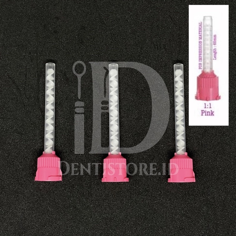 Dental Mixing Tips Tip Pink 1:1 Mixing Tip Pink Tips Gigi Temporary Crown Bridge Veneer Putty - Dentistore.id