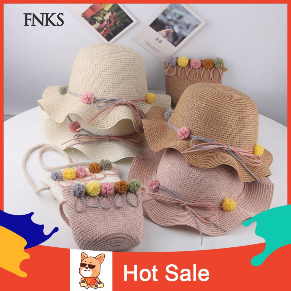 SP Topi Anak Perempuan Bahan Jerami Anti UV untuk Musim SP Topi Anak Perempuan Bahan Jerami Anti UV untuk Musim