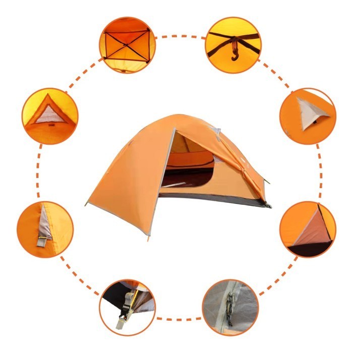 Tenda Camping Kap 2 Orang BESSPORT TENT Double Layer Frame Alloy