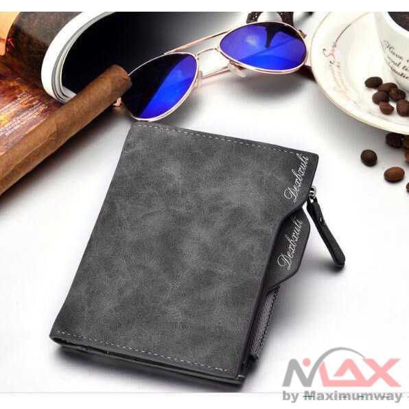 Dexbxuli Original Dompet Lipat Pria Kulit Lembut exclusive Import Dompet Kulit Pria Unplugged keren Men's Leather Business Soft Wallet Coins Waterproof Solid Color Wallet Pocket Credit Card Holder Purse with Zip Kuli Sapi Asli