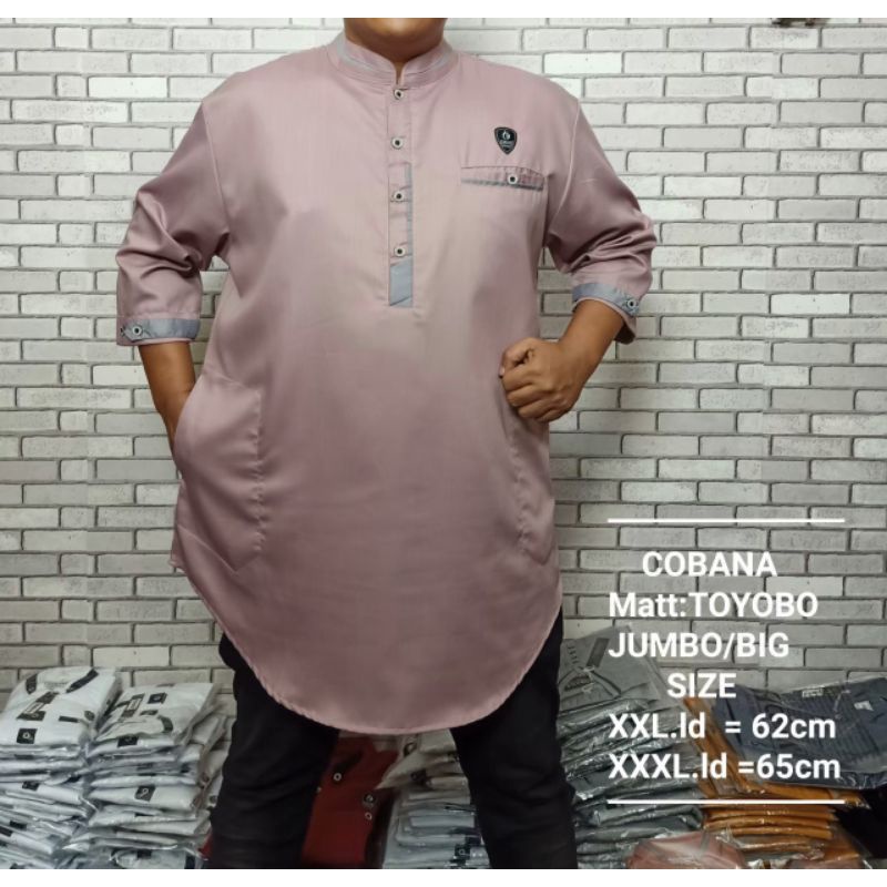 BAJU MUSLIM PRIA WARNA LILAC JUMBO BIG SIZE / KOKO QURTA JUMBO LILAC / KOKO QURTA DEWASA BIG SIZE LI