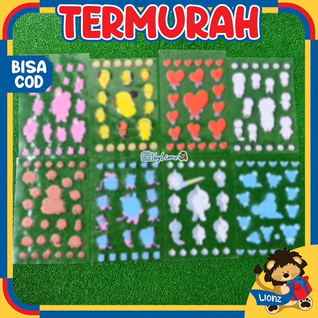 Sticker timbul bt21 / stiker 3D bt21