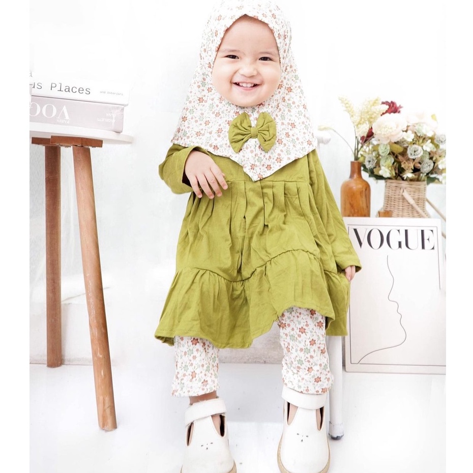 NAYLA SET setelan muslim anak perempuan oneset bayi perempuan usia 1 2 3 4 5 thn tahun premium / one set anak perempuan