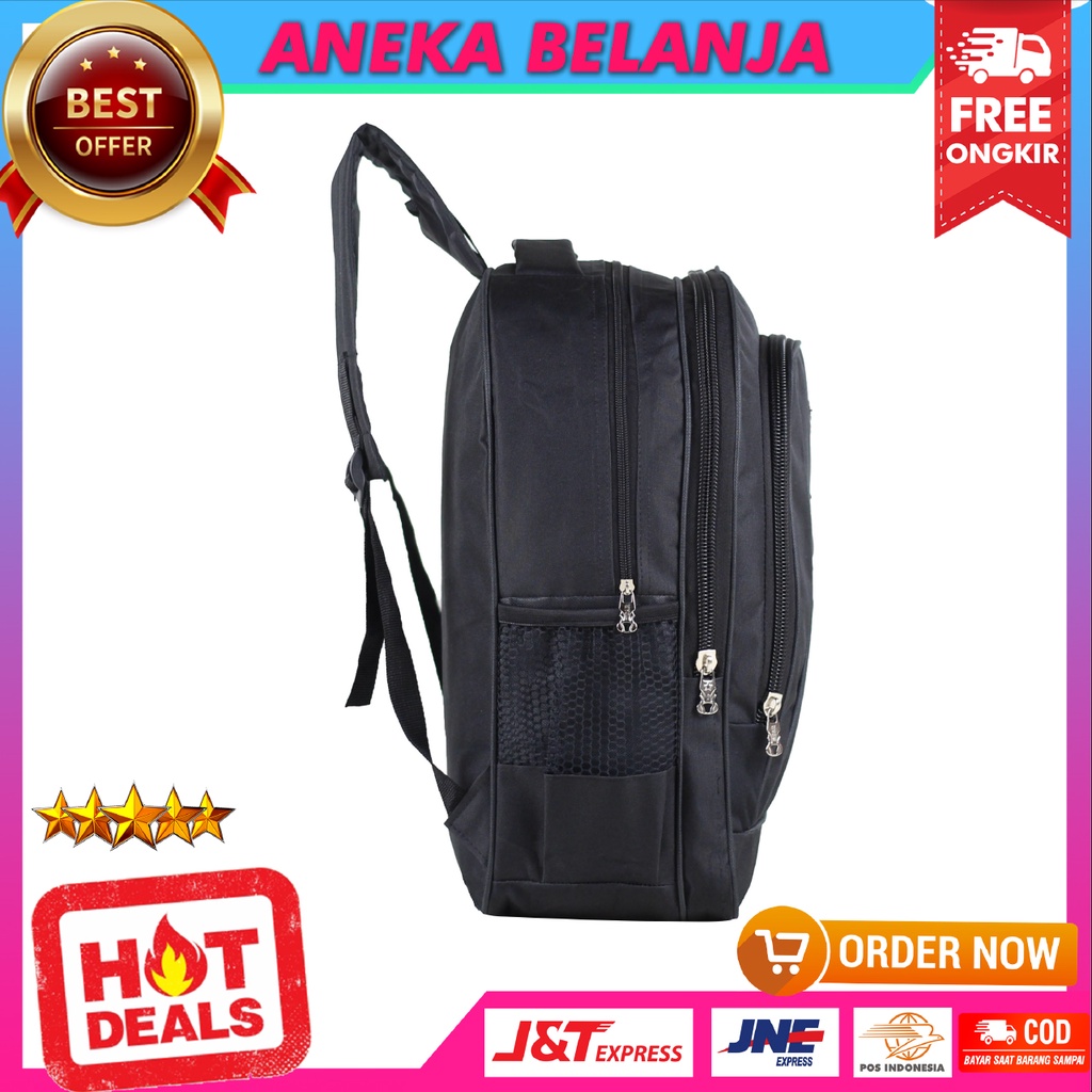 Ready Stock Tas Ransel Pria Casual  Elite Polo D300 Lengkung SMP SMA Backpack Cowok Sekolah Kuliah Kerja Fashionable Keren Bahan Tebal Awet Harga Termurah Terlaris Terjankau Berkualitas