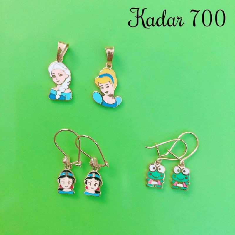 Liontin dan anting anak kadar 700