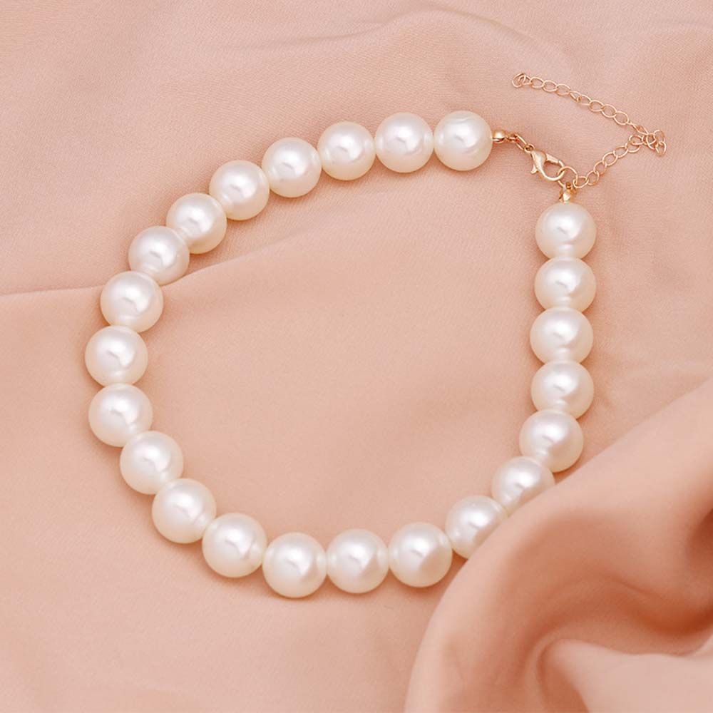 Needway  Party Gifts Women Necklaces Sweet Clavicle Chains Pearl Chokers Minimalism Elegant Beaded Girls Ladies Choker Vintage Korean Style