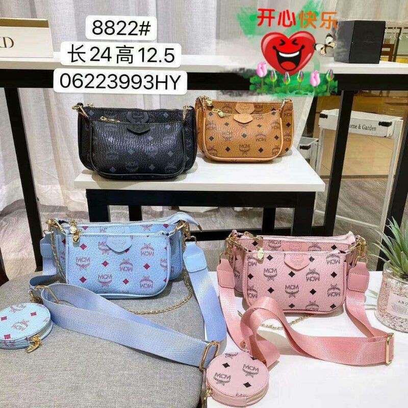 TAS SLEMPANG WANITA MC*M 8822 3in1 DAPAT POUCH | Shopee Indonesia