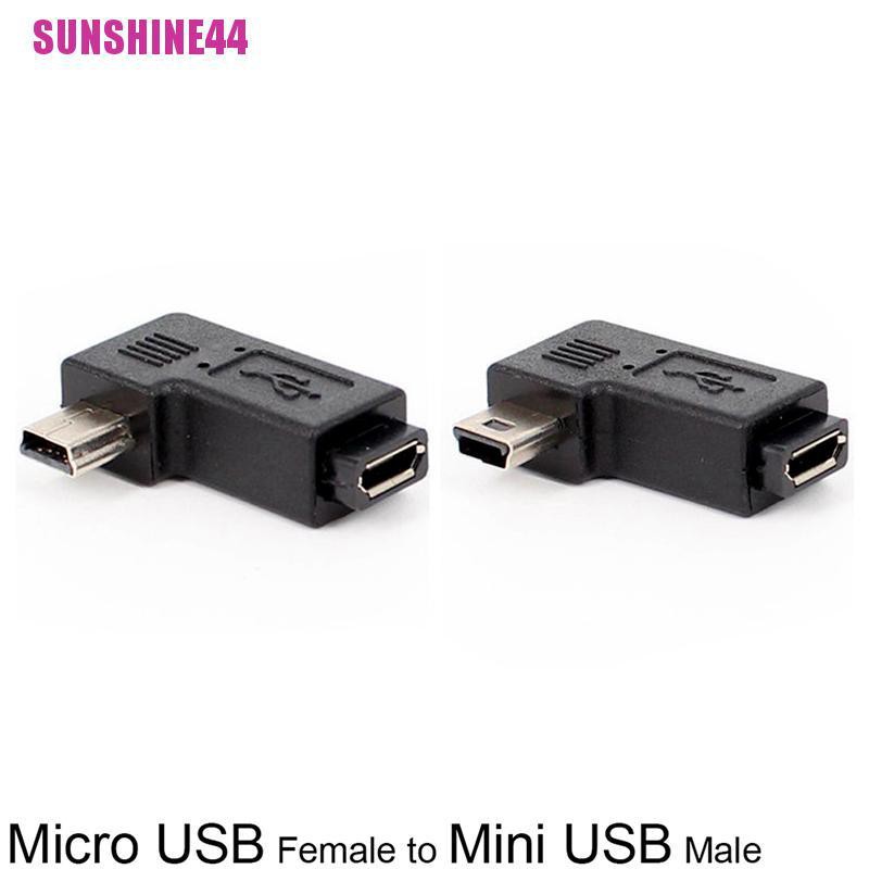 [SUN44] 90 Degree Right Left Angle Mini USB Type A Male To Micro USB Female Adapter