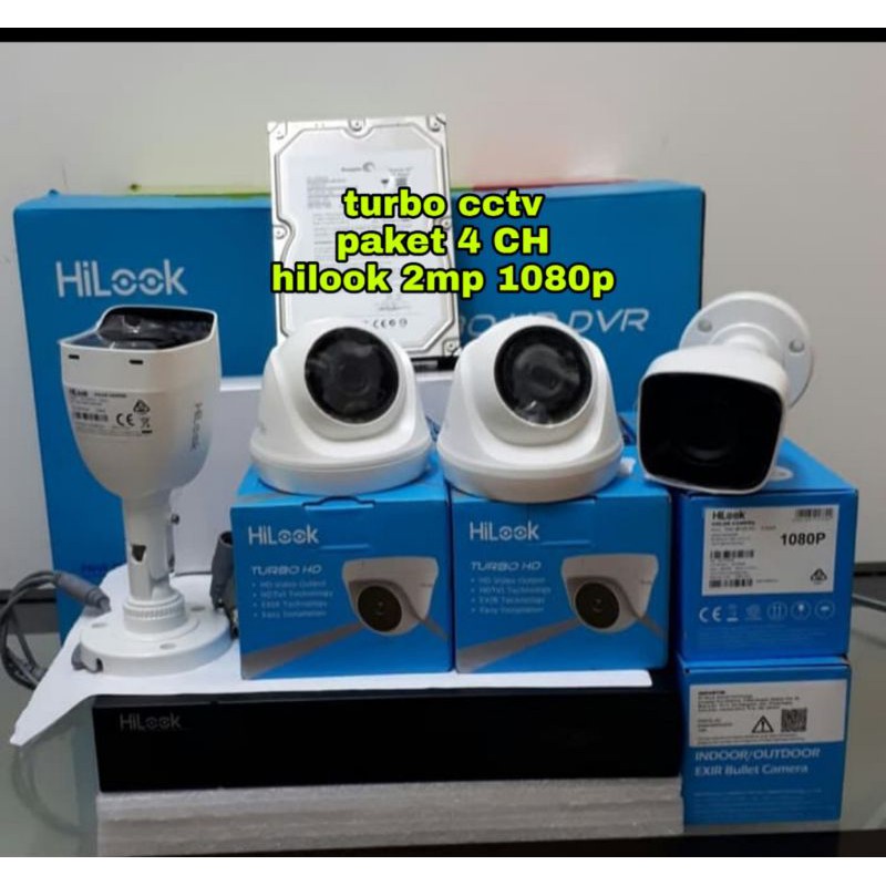 Paket 4 Ch Hilook 1080p 2 Megapixel Komplit