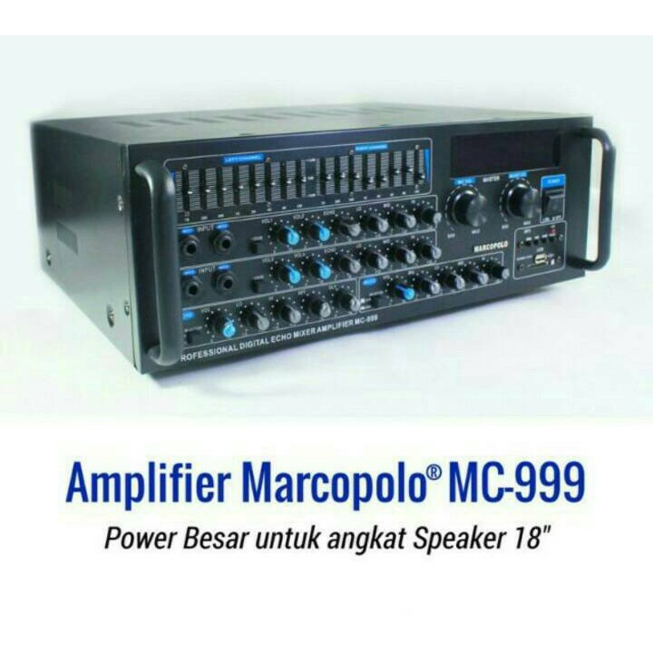 Amplifier Marcopolo mc-999 bisa untuk Speaker 12/15/18 inch