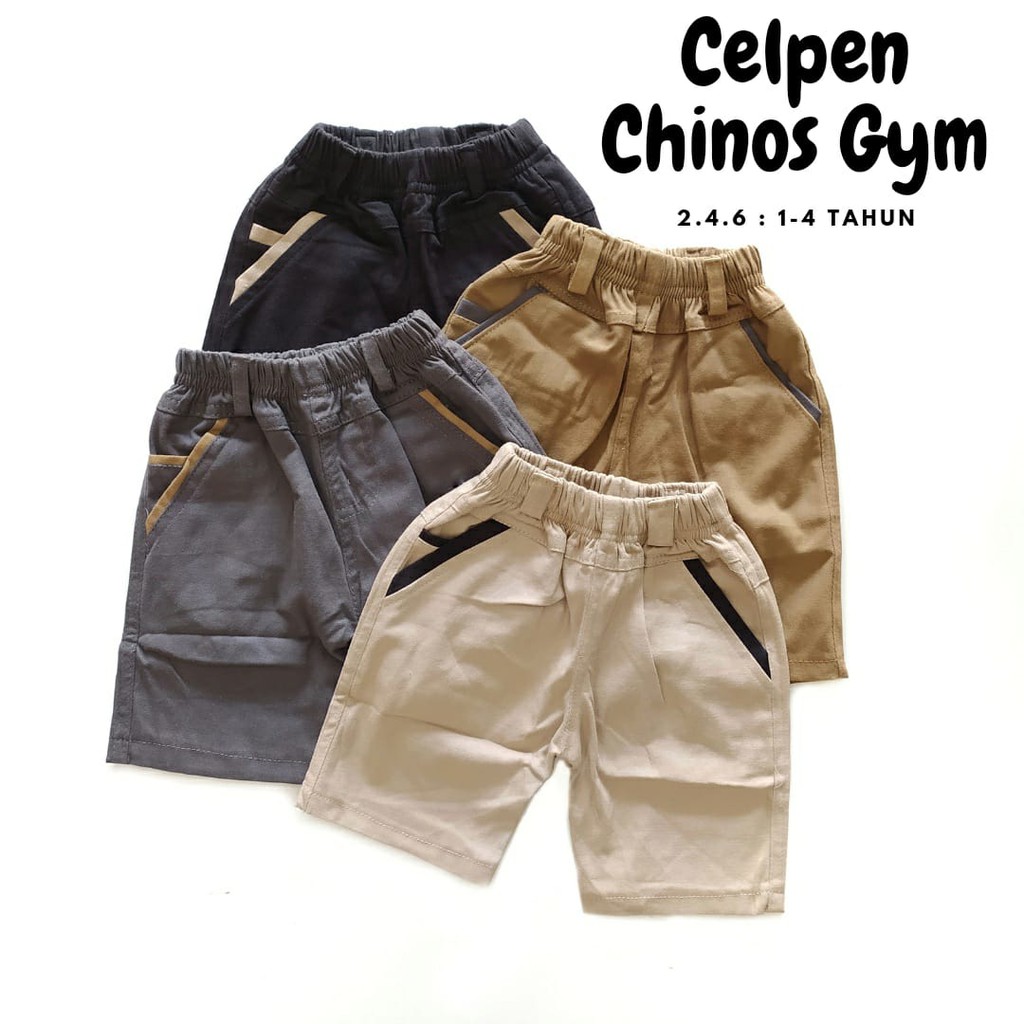 Celpen Celana Pendek Chino Chinos Anak Laki Cowok 1 2 3 4 Tahun Size 246 gym