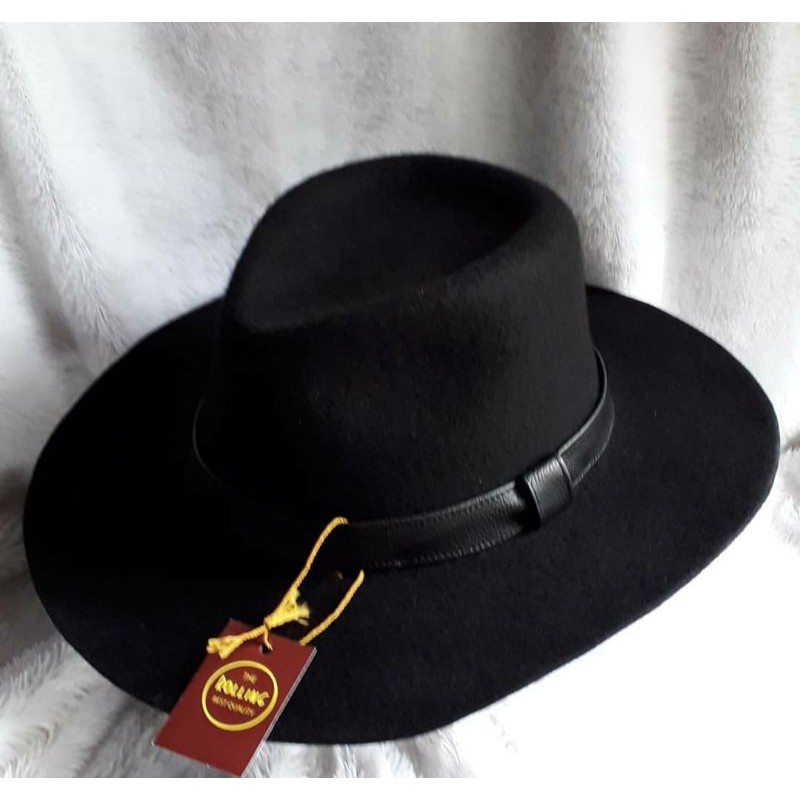 The rolling topi laken panama colour black