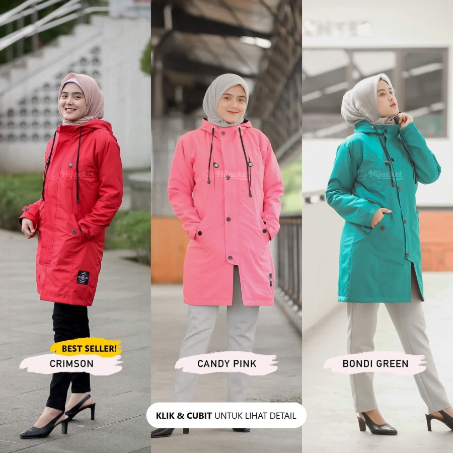 ✔️NO.1 TERLARIS✔️ HIJACKET IXORA Jaket Parka Muslimah Original Guranteed Anti Air &amp; Angin Bisa COD