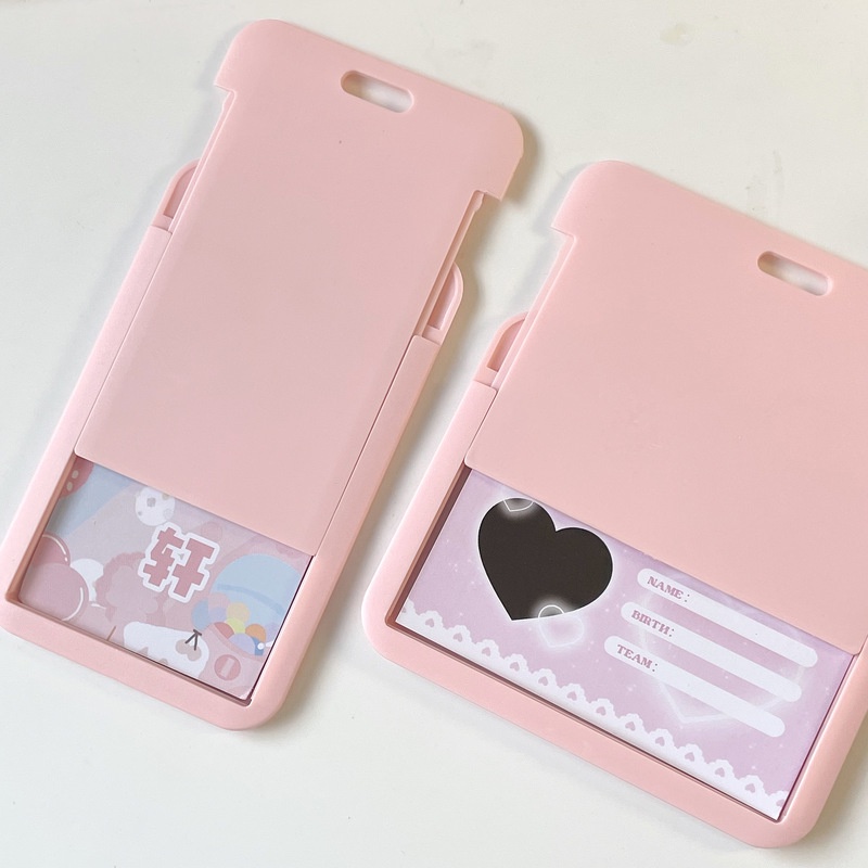 Ins Case Holder Kartu Idol / Foto / Kredit / Bus Anti Air Warna Pink Berkilau