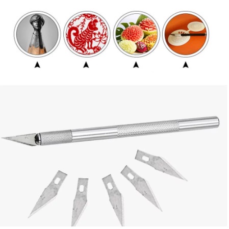 

➡️ Pen Cutter Set + Reffil 5 Pcs Art | PISAU STEK/CUTTING STICKER + Refill 5 Pcs Art Knife Pisau Ukir Cutting Sticker Decal | pisau sayat bonsai pisau stek tanaman