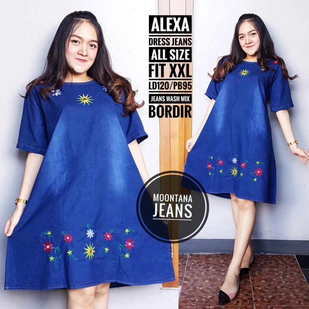 ALEXA DRESS!! DRESS BESAR LD 120 MATT JEANS WASH