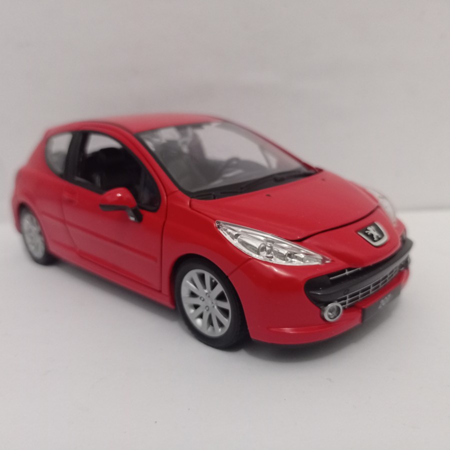 Diecast  Peugeot 207 RED Welly Skala 1:24 mobil mainan koleksi