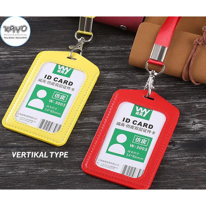 

IMURAHl 2S VR |NAME TAG kulit pu. GANTUNGAN ID CARD, KALUNG ID CARD KULIT PU ICIQl