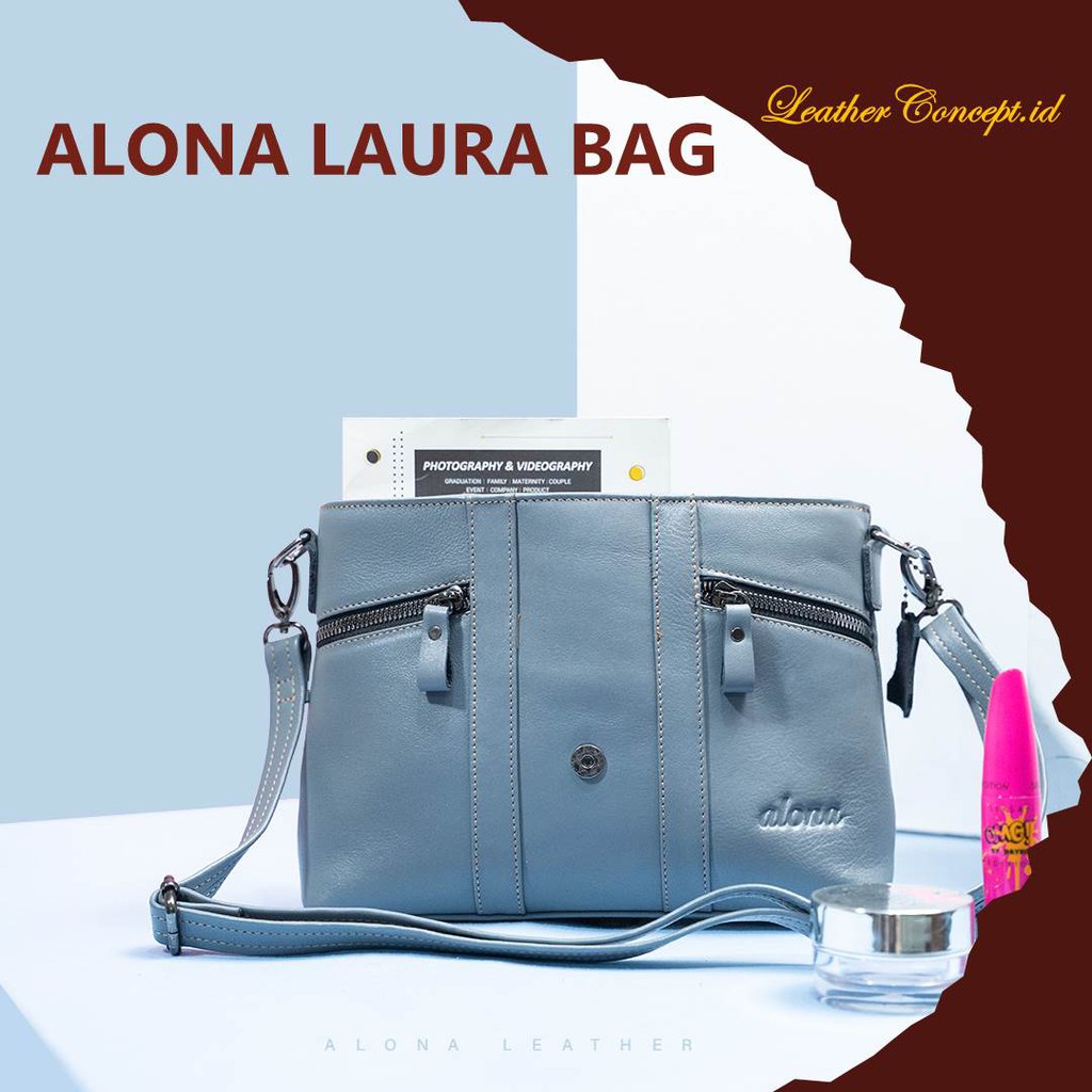 Tas Selempang Branded Kulit Asli Alona Laura Bag Original Leather