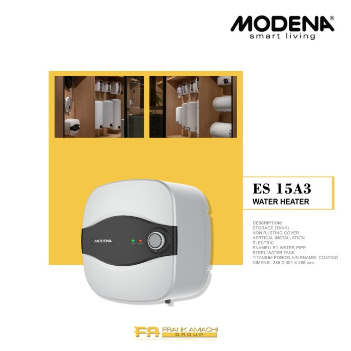 Modena Water Heater Listrik ES 15A3 15 A3 ES15A3 UNICA Titanium 15L