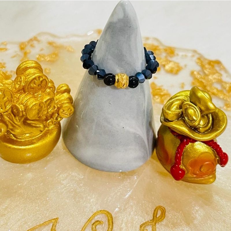 Cincin Emas Asli 24K Cincin Manik Variasi Emas 999 Emas Import Charm Bola Ukir