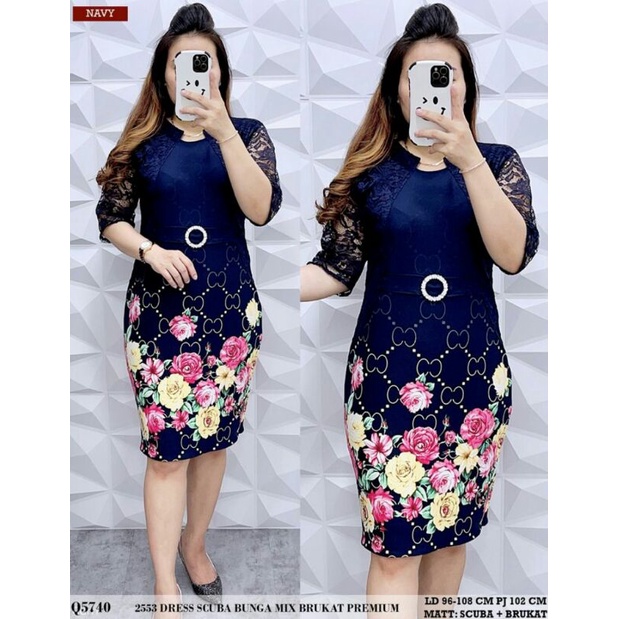 Dress 2553Mat : Premiun Scuba import LD : 98 - 106
PB : 98
