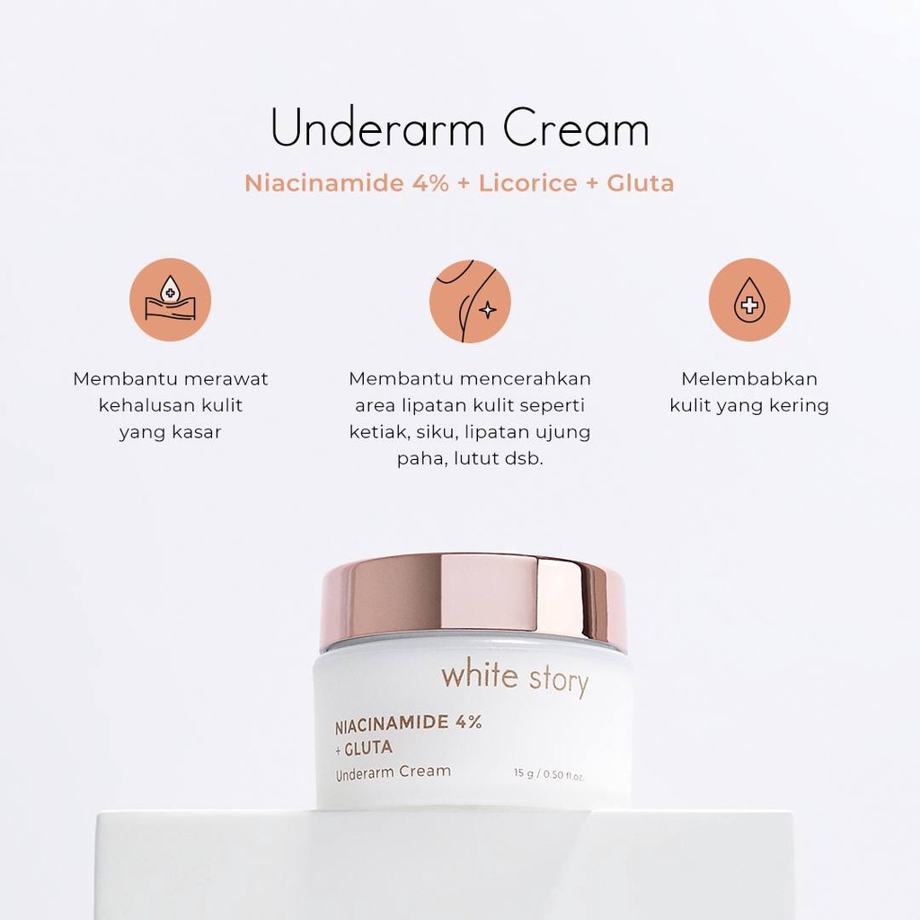 WHITE STORY NIACINAMIDE 4% LICORICE GLUTA UNDERARM CREAM 15GR