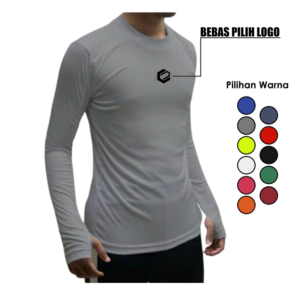 BASELAYER MANSET PRIA WANITA LENGAN PANJANG THUMBULOE, KAOS OLAHRAGA PRIA WANITA ATSAN HEAT GEAR COD