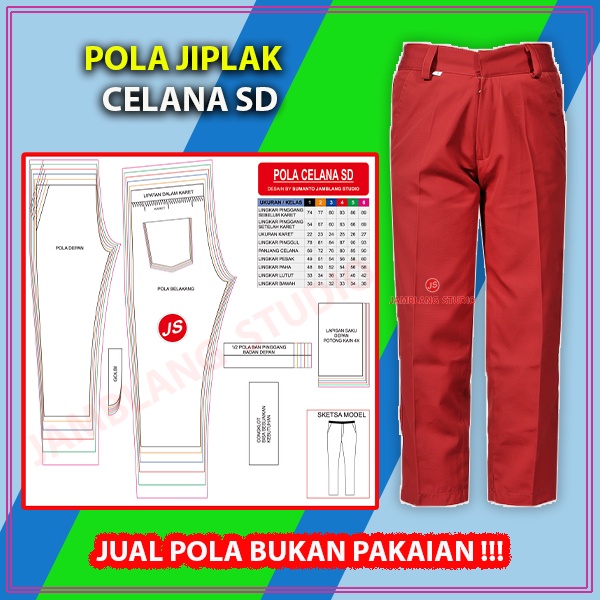 Pola Jiplak Celana SD [ JP 061 ] | Rotsa.Id