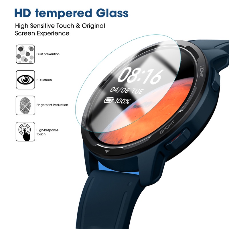 Pelindung Layar Tempered Glass Transparan Anti Gores / Ledakan Untuk Xiaomi Watch S1 Active