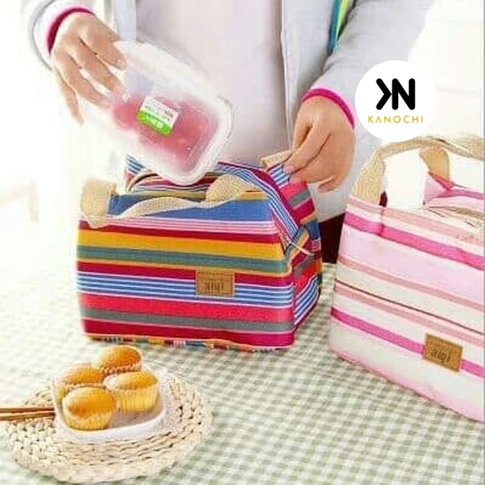 Tas Bekal Mini Cooler Bag Kecil Pouch Asi Thermal Lunch Pouch Fashion