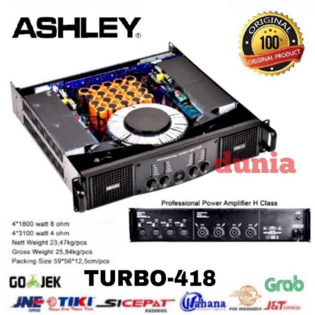 power ashley turbo 418 4x1800 8ohm turbo418 ORYGINAL