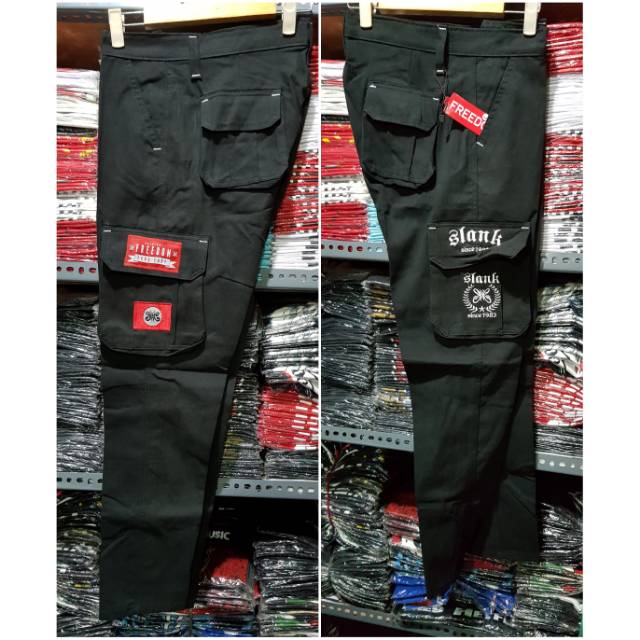 Ready celana cargo panjang slank dua motif anak malam dan slank since 1983