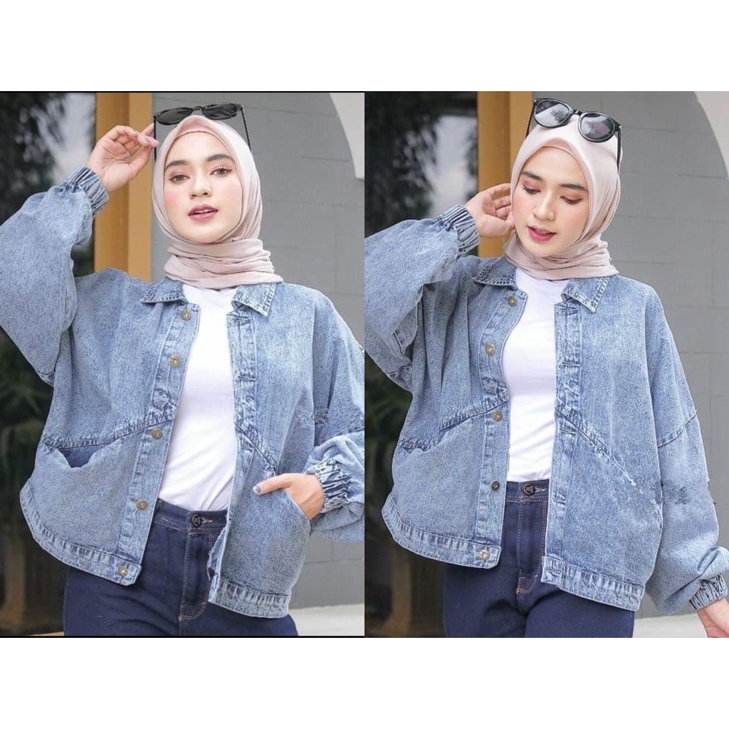 LALITA JAKET JEANS WANITA/ JAKET OVERSIZE - vintage jaket jeans