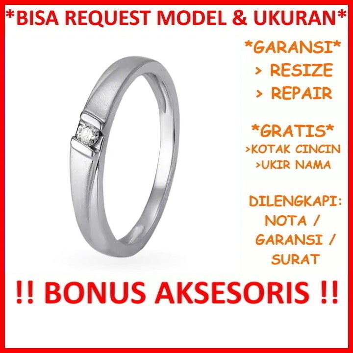 Gratis Tulis Ukir Nama Bisa Pesan Model Garansi Silver Asli Cincin Kawin Perak Nikah Tunangan Id424